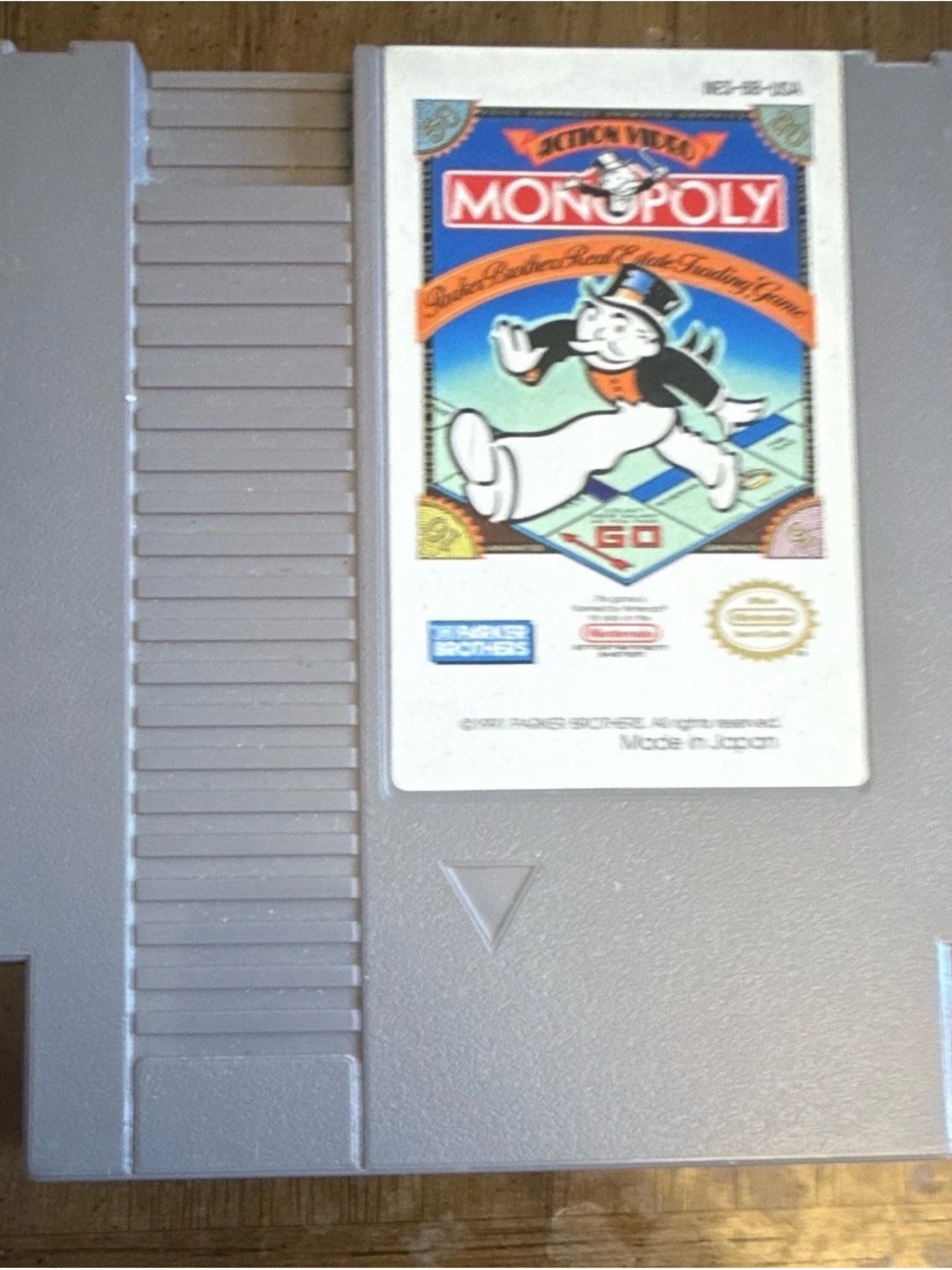 Nintendo Gray Monopoly NES Cartridge with Classic Label